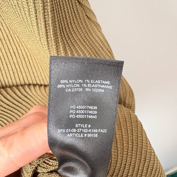 Aritzia Babaton Sculpt Racer Knit Mini Dress Fern Olive Green Size XL - Picture 6 of 6